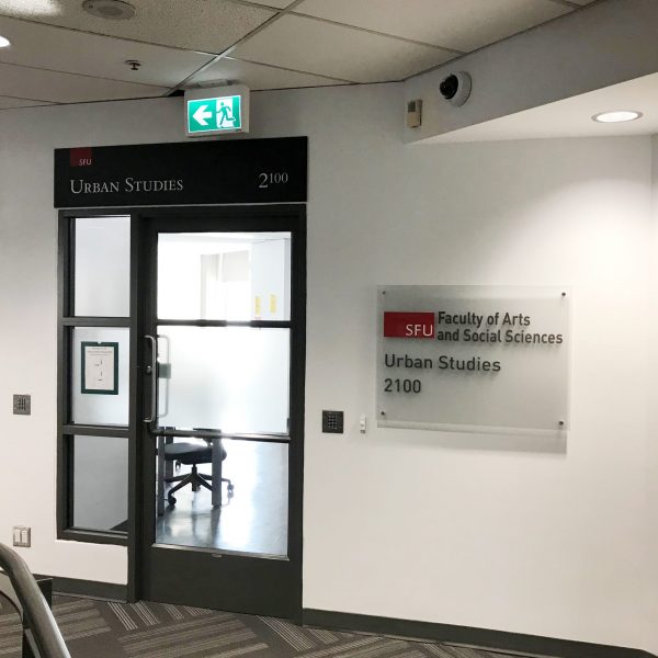 Wayfinding signage for SFU University in Burnaby